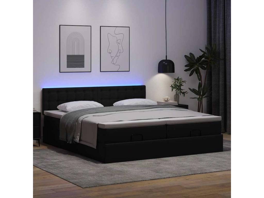 Black Faux Leather Mattress, 160 x 200 cm