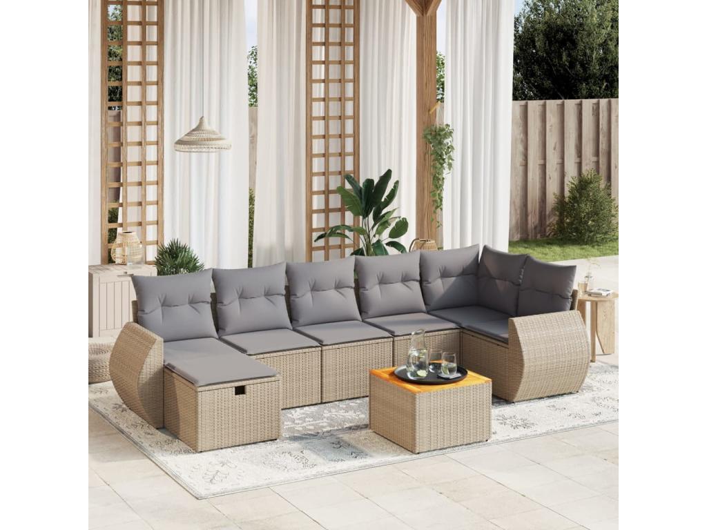 Beige Woven Resin Wicker Outdoor Furniture Set - dlz1766571790920