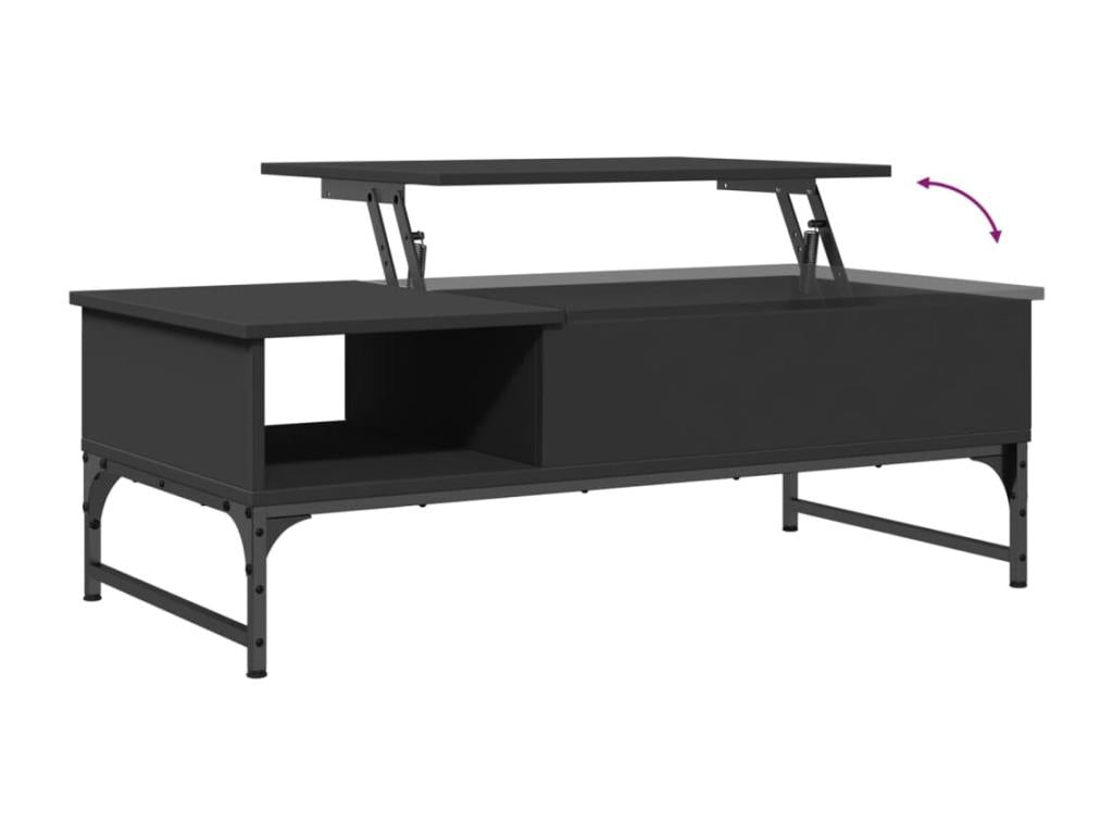 Black Metal Coffee Table, 100 x 50 x 35 cm