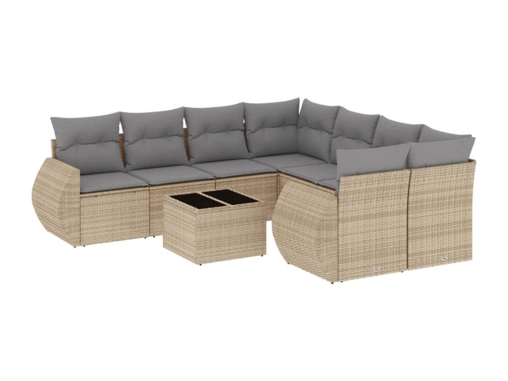 Beige Woven Resin Wicker Outdoor Furniture Set - dlz1766572057036