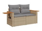 Beige Woven Resin Wicker Outdoor Furniture Set