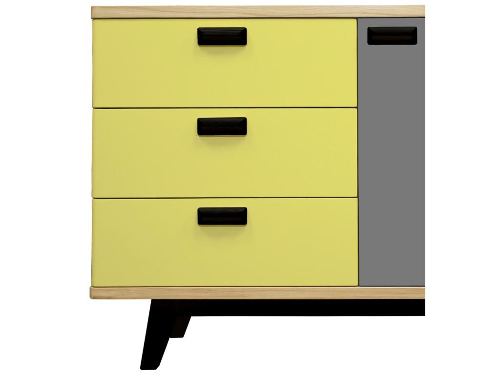 Yellow Oak Wood Sideboard