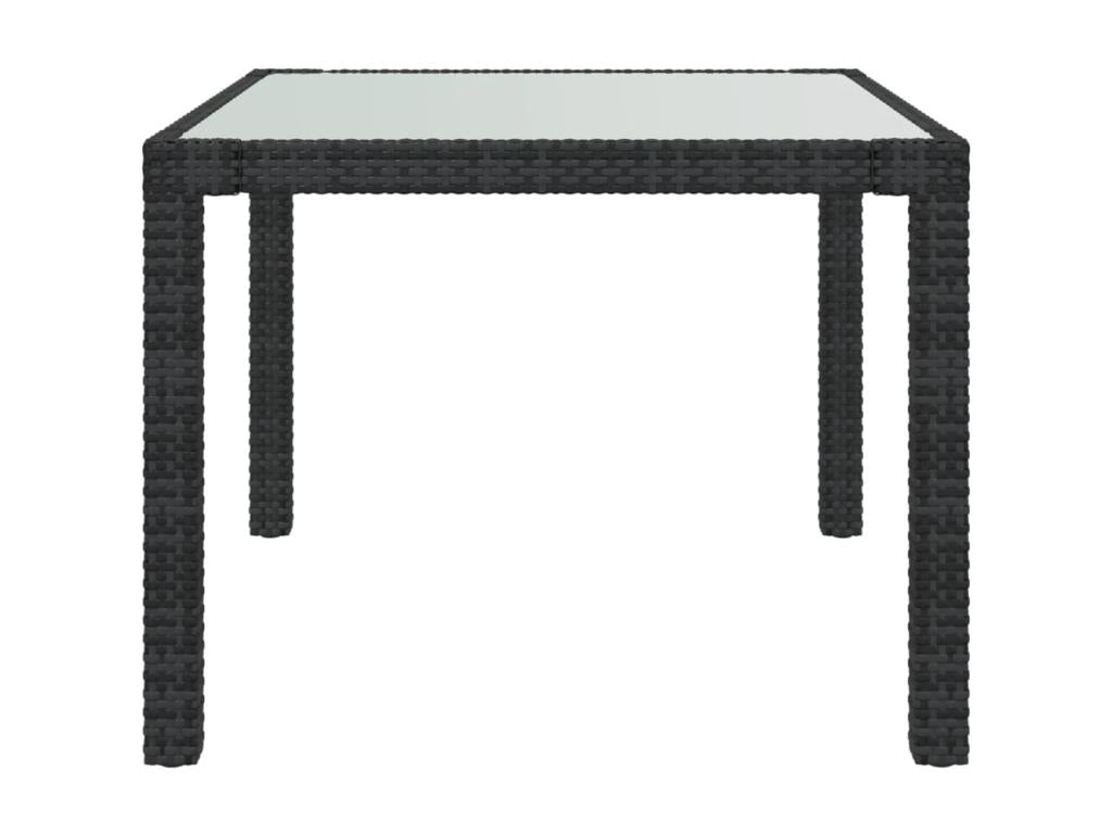Black Glass Table, 90 x 90 x 75 cm