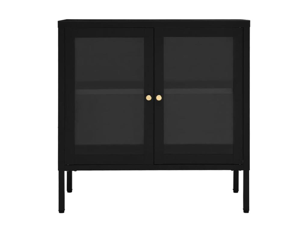 Black Glass Sideboard, 70 x 35 x 70 cm
