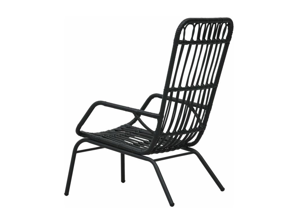 Black Woven Resin Wicker Chair