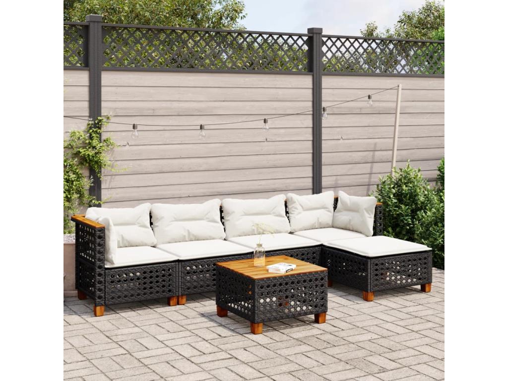 Black Woven Resin Wicker Outdoor Furniture Set - dlz1766571144555