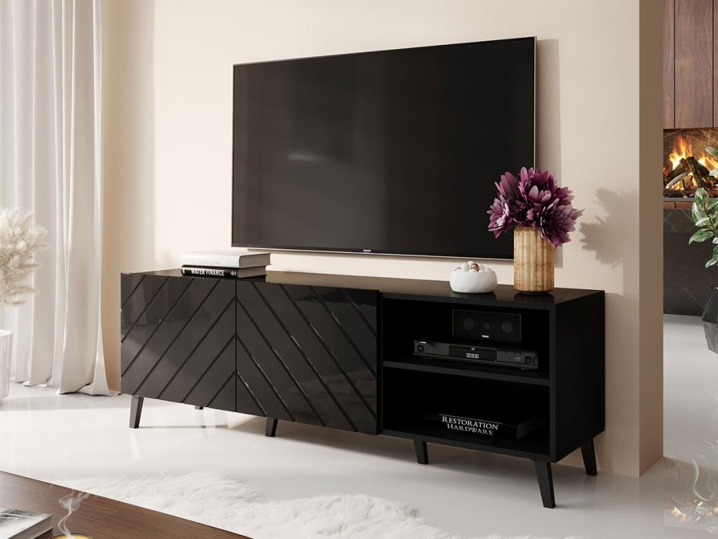 Black TV Stand, 150 x 52 x 42 cm