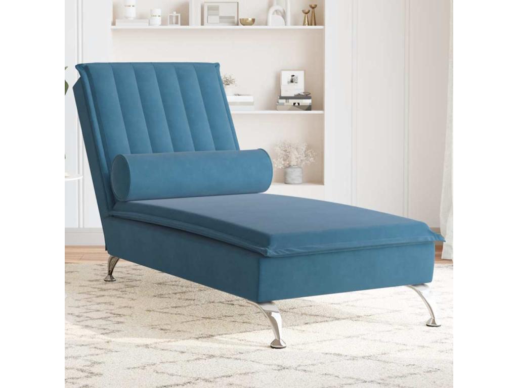 Blue Velvet Chaise Lounge