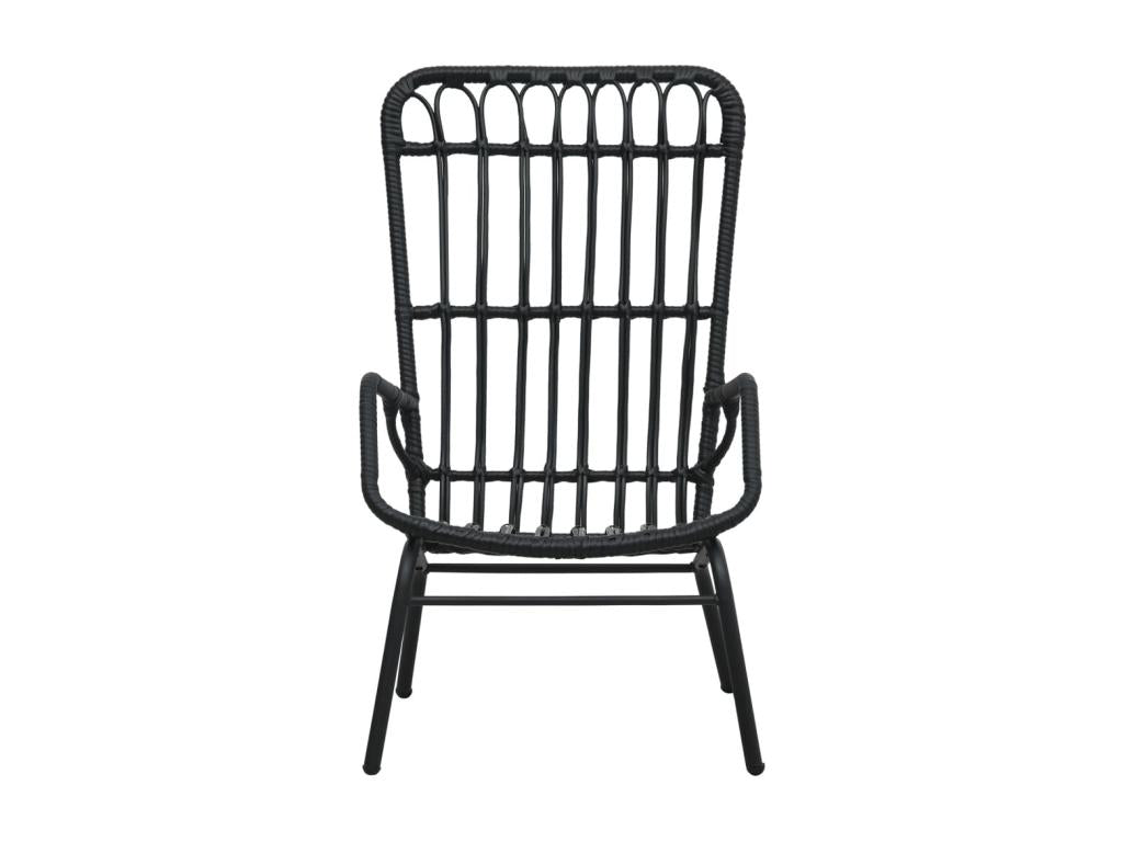 Black Woven Resin Wicker Chair