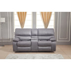 Microfiber Manual Reclining 2-Seat Loveseat with Console - 78"W x 37.4"D x 39"H - Split Back Design