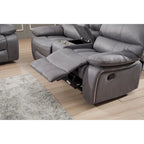Microfiber Manual Reclining 2-Seat Loveseat with Console - 78"W x 37.4"D x 39"H - Split Back Design