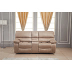 Microfiber Manual Reclining 2-Seat Loveseat with Console - 78"W x 37.4"D x 39"H - Split Back Design