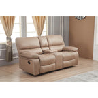 Microfiber Manual Reclining 2-Seat Loveseat with Console - 78"W x 37.4"D x 39"H - Split Back Design
