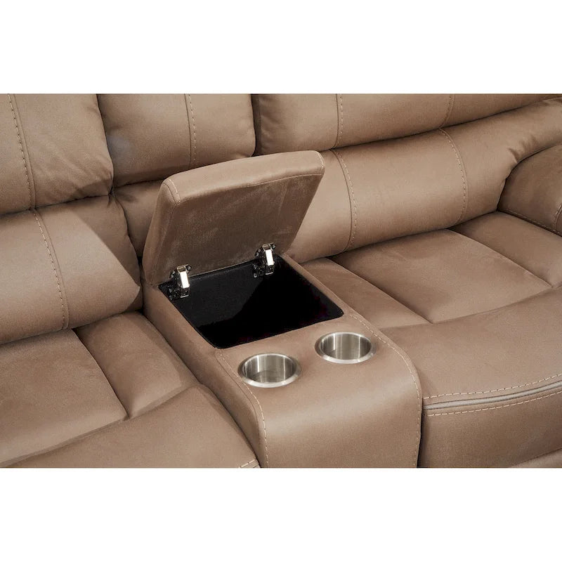 Microfiber Manual Reclining 2-Seat Loveseat with Console - 78"W x 37.4"D x 39"H - Split Back Design
