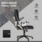 High Back Massage Office Chair - 6 Vibration Points - Beige PU Leather - 120° Recline - 265lbs Capacity