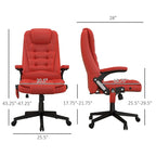 High Back Massage Office Chair - 6 Vibration Points - Beige PU Leather - 120° Recline - 265lbs Capacity