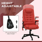 High Back Massage Office Chair - 6 Vibration Points - Beige PU Leather - 120° Recline - 265lbs Capacity