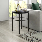 20" Wide Round Side Table - MDF Top - Steel Frame - 40lbs Capacity - Modern Living Room Bedroom