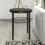 20" Wide Round Side Table - MDF Top - Steel Frame - 40lbs Capacity - Modern Living Room Bedroom