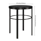20" Wide Round Side Table - MDF Top - Steel Frame - 40lbs Capacity - Modern Living Room Bedroom
