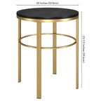 20" Wide Round Side Table - MDF Top - Steel Frame - 40lbs Capacity - Modern Living Room Bedroom
