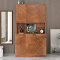 70.87"H Tall Storage Cabinet - 6 Doors 1 Drawer - Walnut MDF Wardrobe - 39.37"W x 15.35"D - Kitchen Bedroom