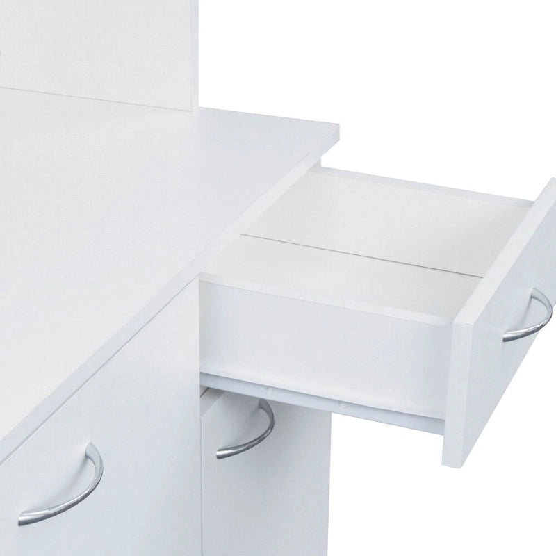 70.87"H Tall Storage Cabinet - 6 Doors 1 Drawer - Walnut MDF Wardrobe - 39.37"W x 15.35"D - Kitchen Bedroom