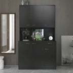 70.87"H Tall Storage Cabinet - 6 Doors 1 Drawer - Walnut MDF Wardrobe - 39.37"W x 15.35"D - Kitchen Bedroom