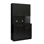 70.87"H Tall Storage Cabinet - 6 Doors 1 Drawer - Walnut MDF Wardrobe - 39.37"W x 15.35"D - Kitchen Bedroom