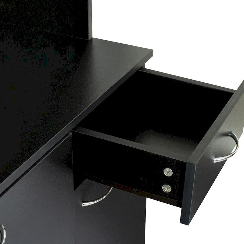 70.87"H Tall Storage Cabinet - 6 Doors 1 Drawer - Walnut MDF Wardrobe - 39.37"W x 15.35"D - Kitchen Bedroom