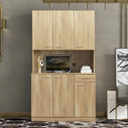 70.87"H Tall Storage Cabinet - 6 Doors 1 Drawer - Walnut MDF Wardrobe - 39.37"W x 15.35"D - Kitchen Bedroom