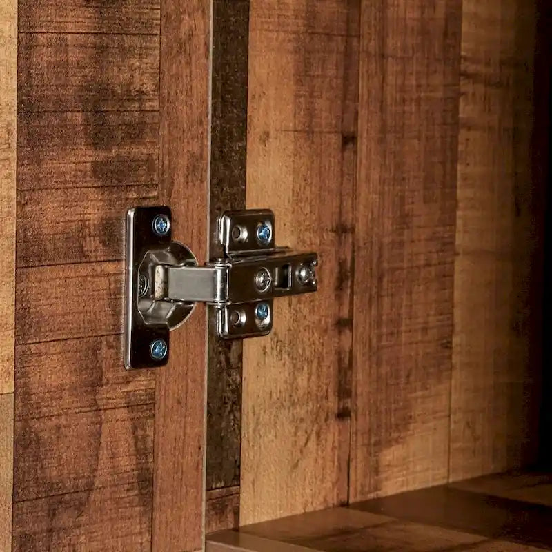 70.87"H Tall Storage Cabinet - 6 Doors 1 Drawer - Walnut MDF Wardrobe - 39.37"W x 15.35"D - Kitchen Bedroom