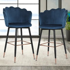 Adeco 42 Height Set of 2 Velvet Bar Stools