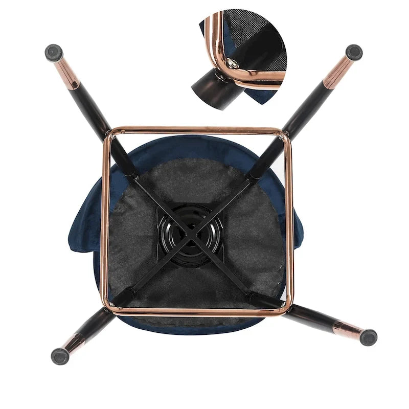 Velvet Bar Stools Set of 2 - 42"H - Metal Legs - Cushioned Seat - Kitchen Counter Height