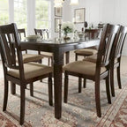 Espresso Finish Dining Table 60"W x 36"D - Rubberwood & Birch Veneer - Classic Transitional Style