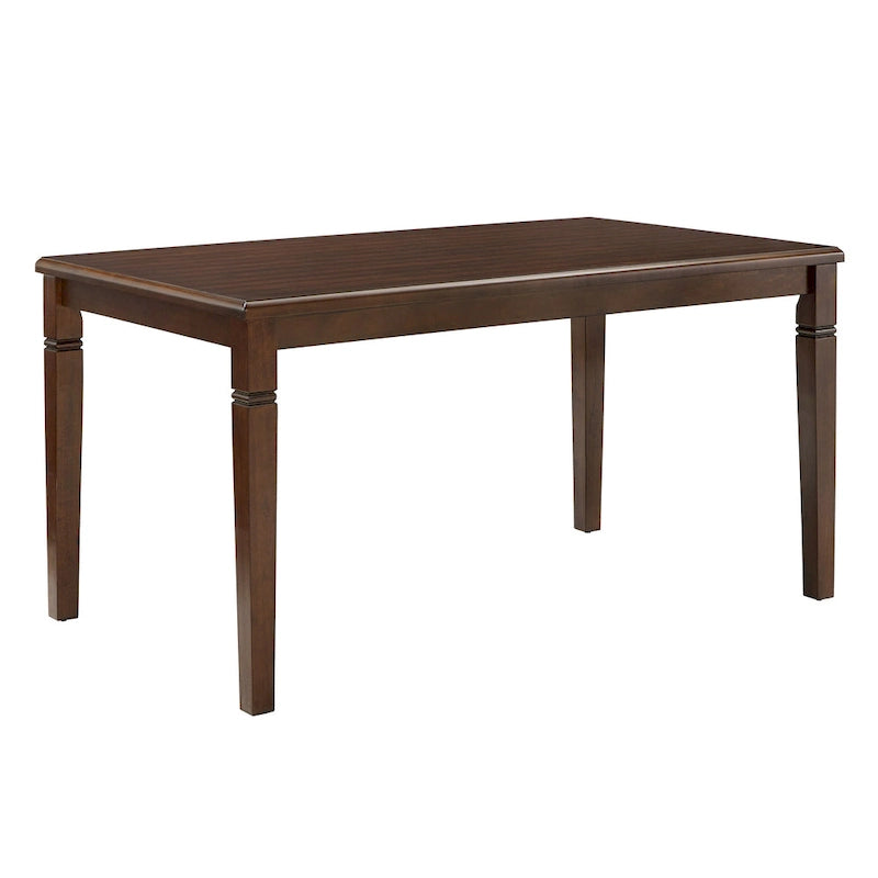 Espresso Finish Dining Table 60"W x 36"D - Rubberwood & Birch Veneer - Classic Transitional Style