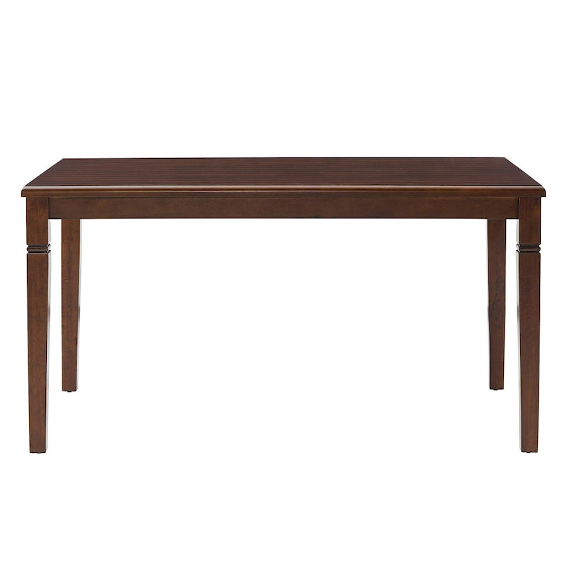 Espresso Finish Dining Table 60"W x 36"D - Rubberwood & Birch Veneer - Classic Transitional Style