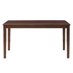 Espresso Finish Dining Table 60"W x 36"D - Rubberwood & Birch Veneer - Classic Transitional Style