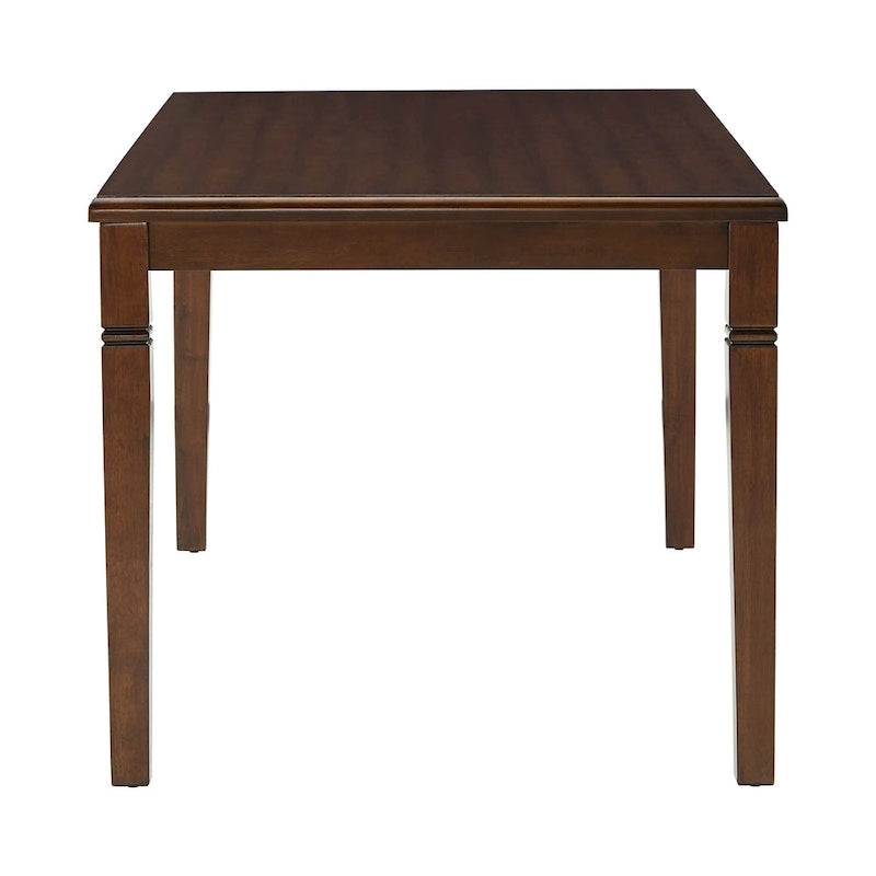 Espresso Finish Dining Table 60"W x 36"D - Rubberwood & Birch Veneer - Classic Transitional Style