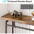 70.9" Console Sofa Table - Rustic Brown - MDF Wood Metal Frame - Entryway Living Room - 31.43"H x 11.8"D