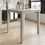 5-Piece Counter Height Dining Set 35.4" Square Table - 4 Upholstered Chairs - Solid Wood - Antique Grey