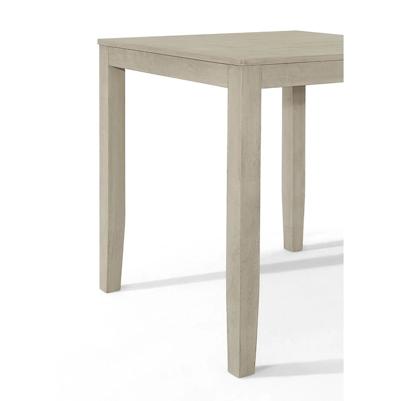 5-Piece Counter Height Dining Set 35.4" Square Table - 4 Upholstered Chairs - Solid Wood - Antique Grey