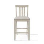 5-Piece Counter Height Dining Set 35.4" Square Table - 4 Upholstered Chairs - Solid Wood - Antique Grey