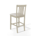 5-Piece Counter Height Dining Set 35.4" Square Table - 4 Upholstered Chairs - Solid Wood - Antique Grey