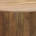 Solid Mango Wood Round Drum Coffee Table 36" - Contemporary Urban Design - Fully Assembled - Natural Finish