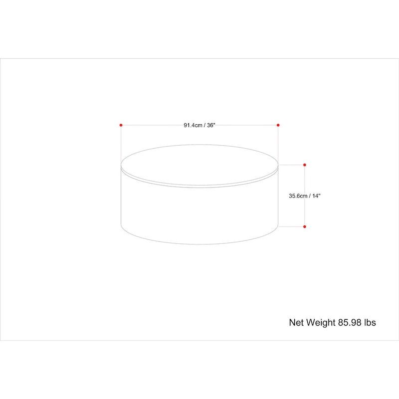 Solid Mango Wood Round Drum Coffee Table 36" - Contemporary Urban Design - Fully Assembled - Natural Finish