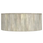 Solid Mango Wood Round Drum Coffee Table 36" - Contemporary Urban Design - Fully Assembled - Natural Finish