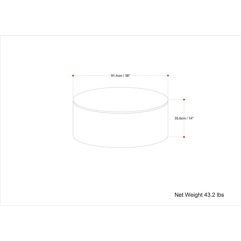 Solid Mango Wood Round Drum Coffee Table 36" - Contemporary Urban Design - Fully Assembled - Natural Finish