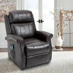 Power Lift Recliner Chair with 8-Point Massage - Faux Leather - 360lbs Capacity - 34.64"W x 43.3"H - Elderly Comfort