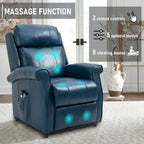 Power Lift Recliner Chair with 8-Point Massage - Faux Leather - 360lbs Capacity - 34.64"W x 43.3"H - Elderly Comfort